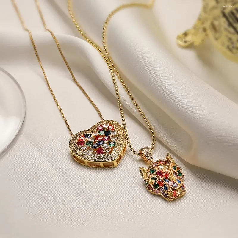 Naszyjniki wisiorek MAFISAR Luksusowe kolorowe sześcienne tlenki z chrupki ustawienie biżuterii ślubnej