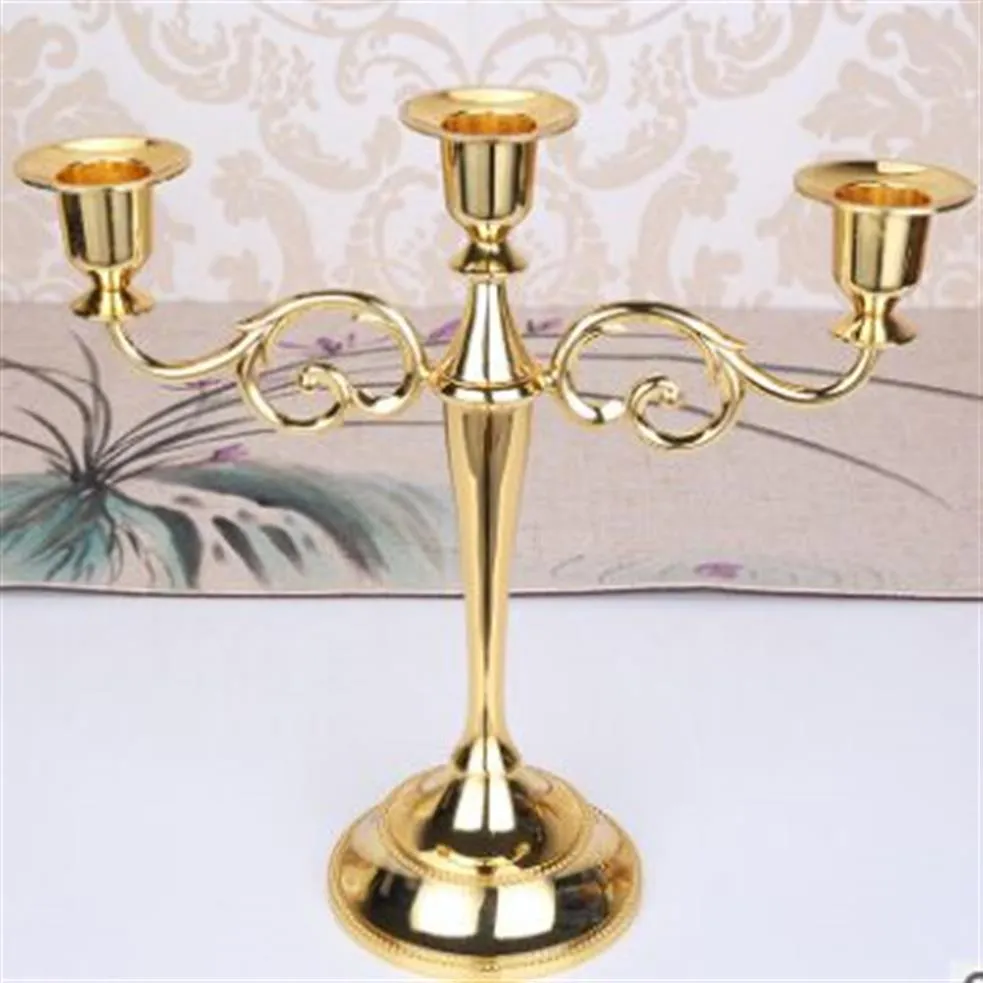 Metallbeschichtete Kerzenhalter Silber Gold Schwarz 3 Arme 5 Arme Zinklegierung Hochwertige Säule für Hochzeitskandelaber Kerzenhalter Hold2684