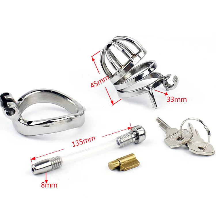 73mm kukbur i 304 rostfritt stål SM Sexleksak Male Chastity Device Cage Chastity med avtagbar kateter för manlig sexleksak