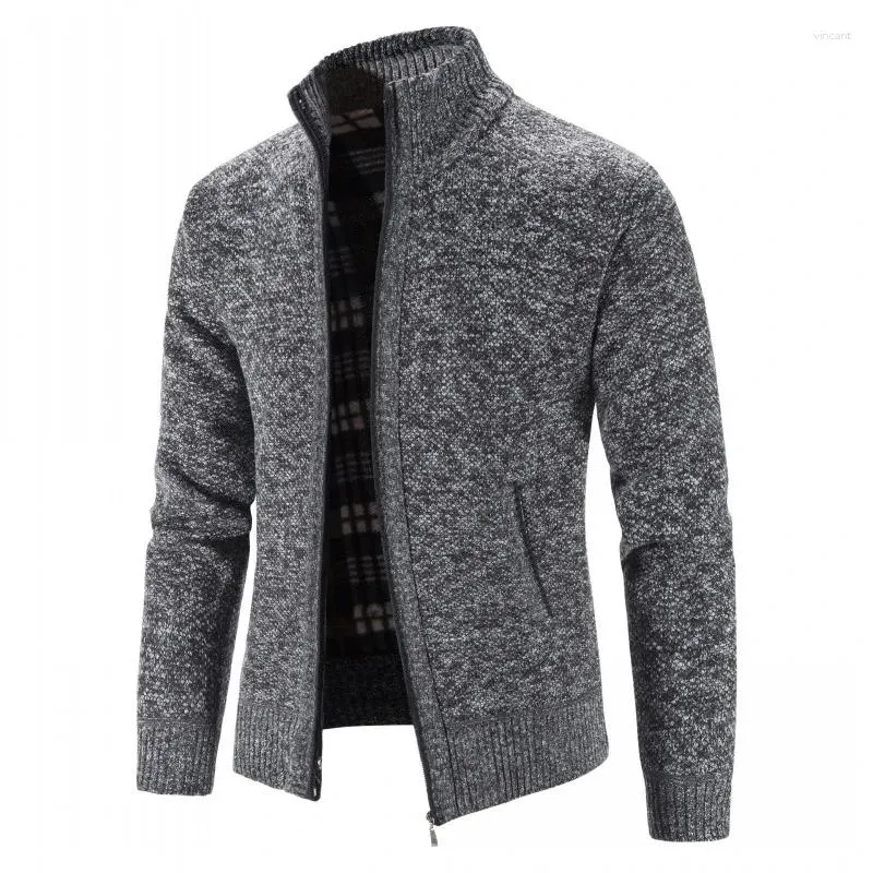 Maglioni da uomo Maglione lavorato a maglia di alta qualità Cardigan con cerniera slim fit alla moda Cappotto caldo addensato invernale Top sportivo britannico