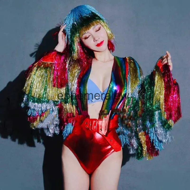 Rainbow Drag Queen Costume Set: Sexy Stage Wear, Tassel Coat, Headwear,  Bodysuit Performance Dance Outfit, Limited Edition!
