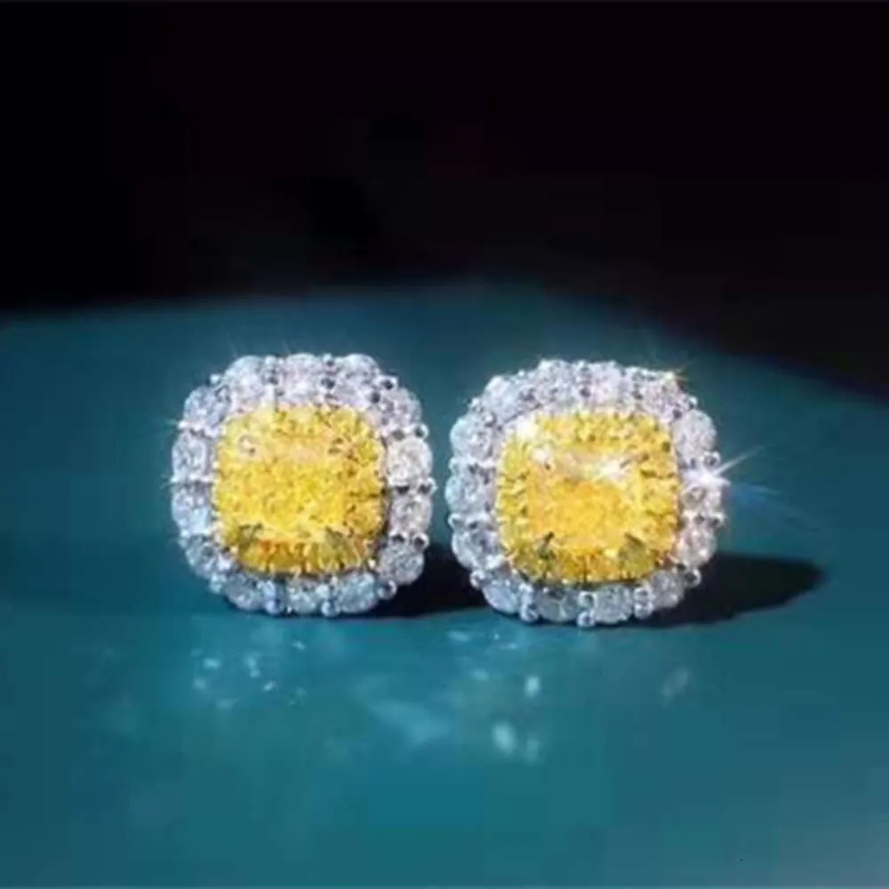 Groothandel trendy gouden edelsteen sieraden stijl 0.182Ct natuurlijke gele diamanten oorbel voor dames