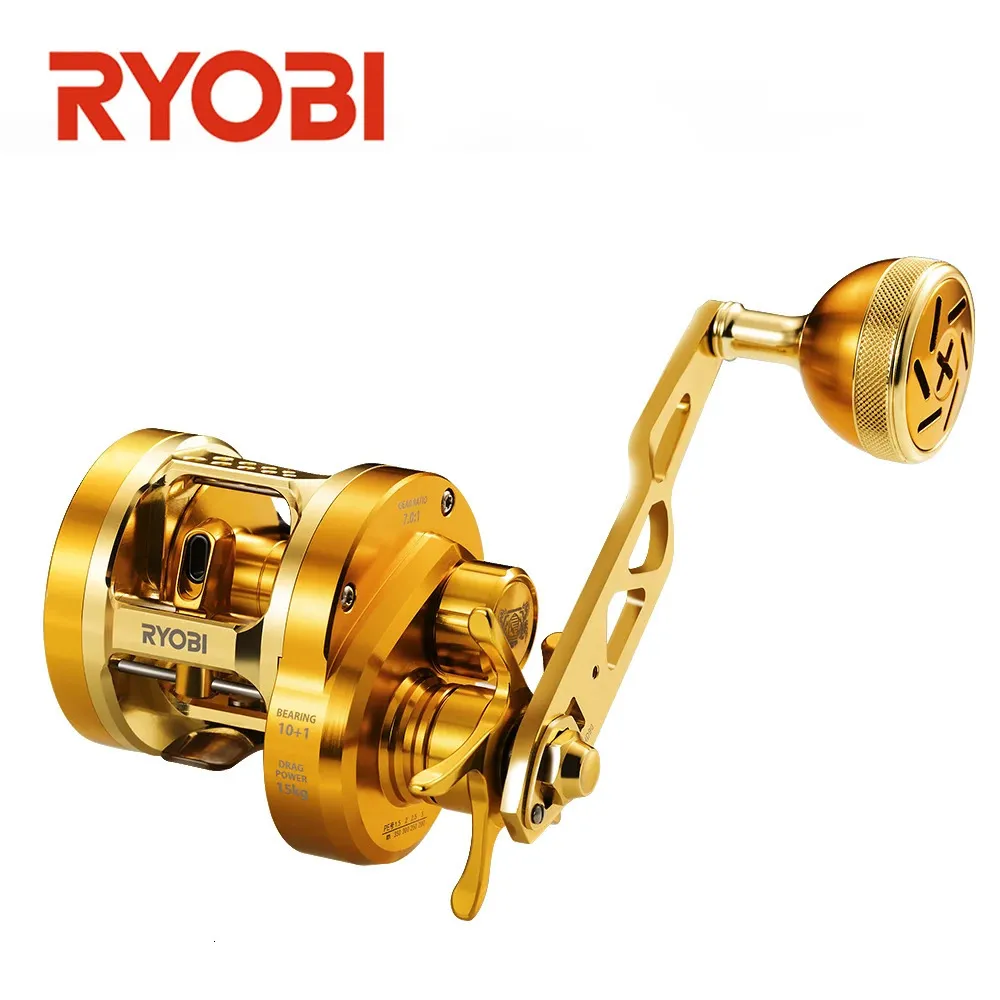 Flyfiske rullar2 ryobi varius långsam jigging rullar trolling 101BB 15 kg max drag full metall saltvattenhjul 231129