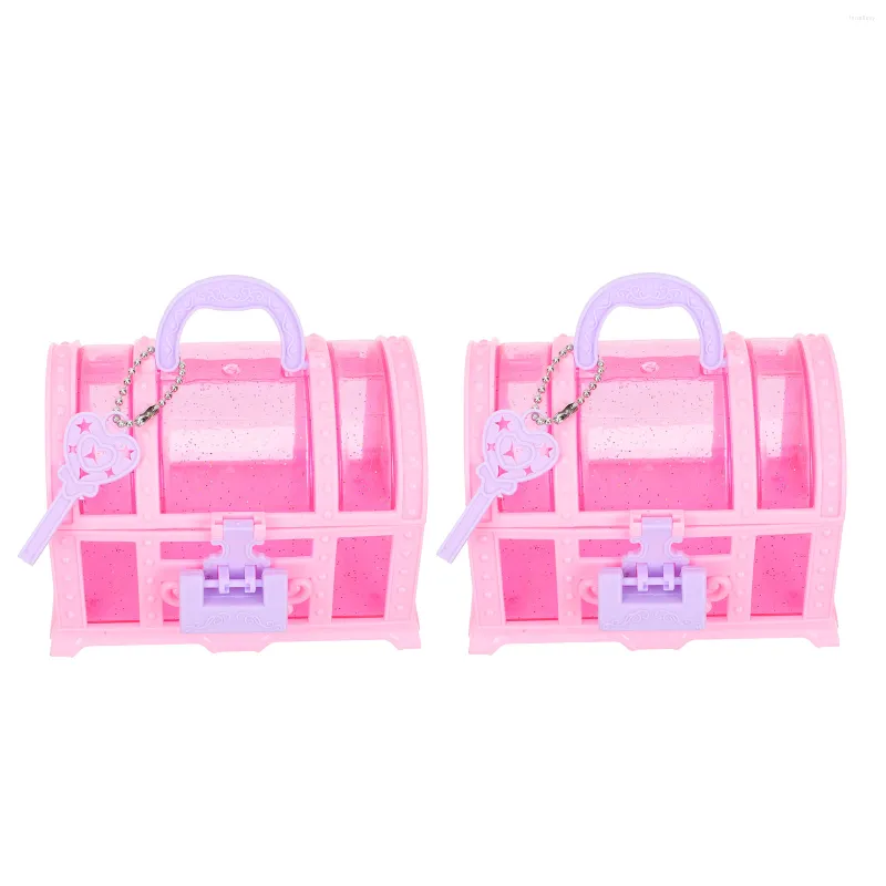 Bolsas de joalheria 2pcs Girls Treasure Toys Toys Little Girl Makeup Tabel Organizer