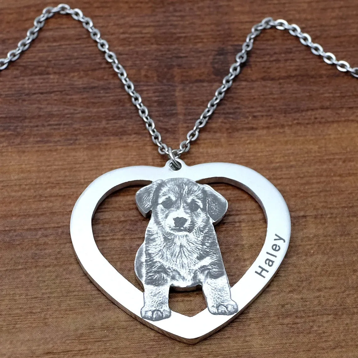 Charms Pet Po Necklace Custom Cat with Dog Jewelry Bildminnesgåva för älskare 231128