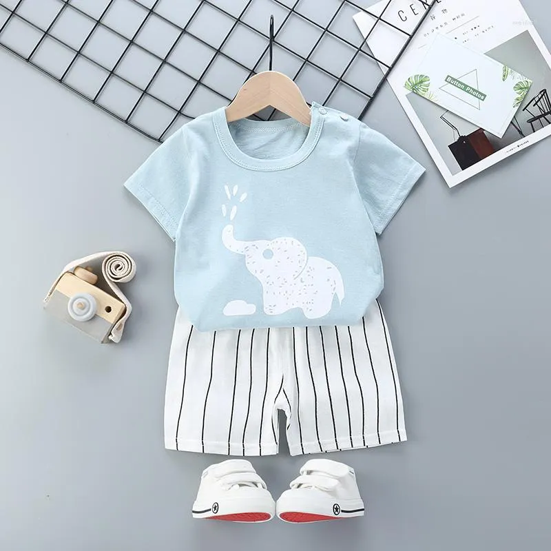 Completi di abbigliamento per bambini Neonati per bambini Vestiti di cotone per bambini Vestiti a maniche corte T-shirt Pantaloncini Primavera per bambina