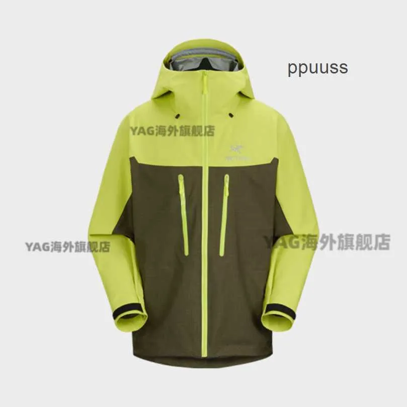 Designer Activewear Arcterys Jacket Outdoor Clothing Mens Series ALPHA JACKET GORE-TEX Men's Charge Coat TATSU_ SPRINT_ Green_ Racing Green WN-L3X2