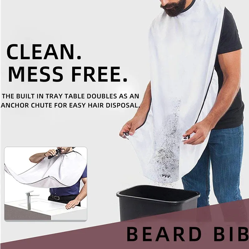 New Man Bathroom Apron Male Beard Apron Razor Holder Hair Shave Beard Catcher Waterproof Floral Cloth Bathroom Cleaning Gift for Man