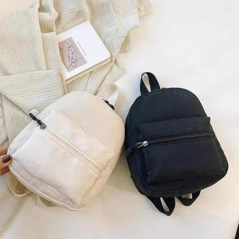 Bolsas de armazenamento estilo estilo preppy cor sólida nylon backpack viagens mulheres mochila mochila mochila