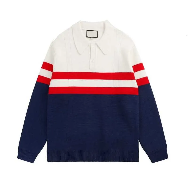 Felpe con cappuccio da uomo Versione corretta della polo abbinata ai colori maglione stile college lavorato a maglia pullover casual da uomo e da donna allentato 7DAM