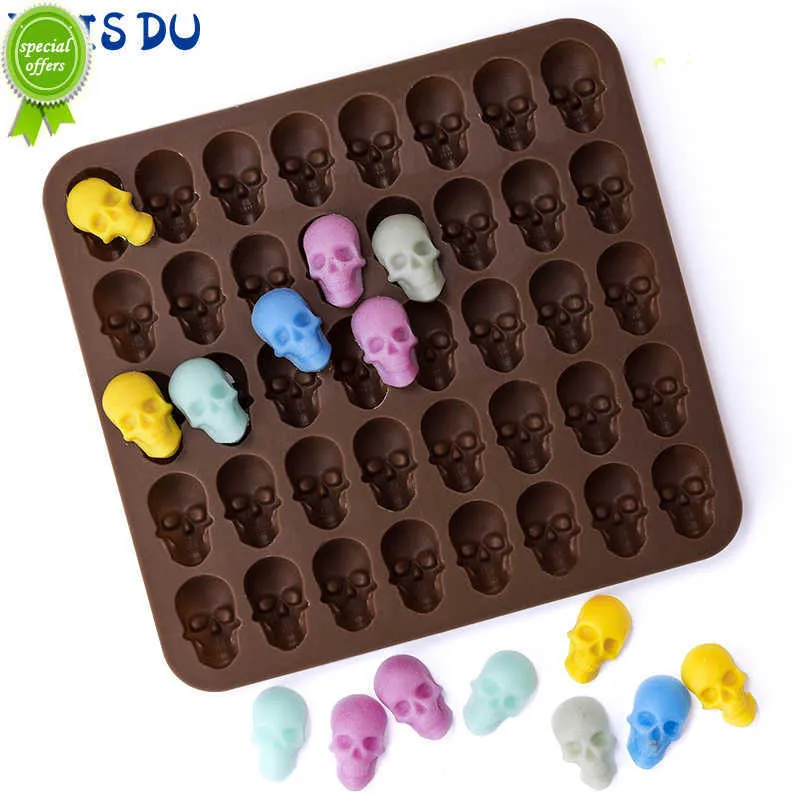 Novo Fais Du Du Skull Ice Cube Silicone Mold Halloween decoração criativa reutilizável DIY Candy Whisky Chocolate Soop Kitchen Acessórios