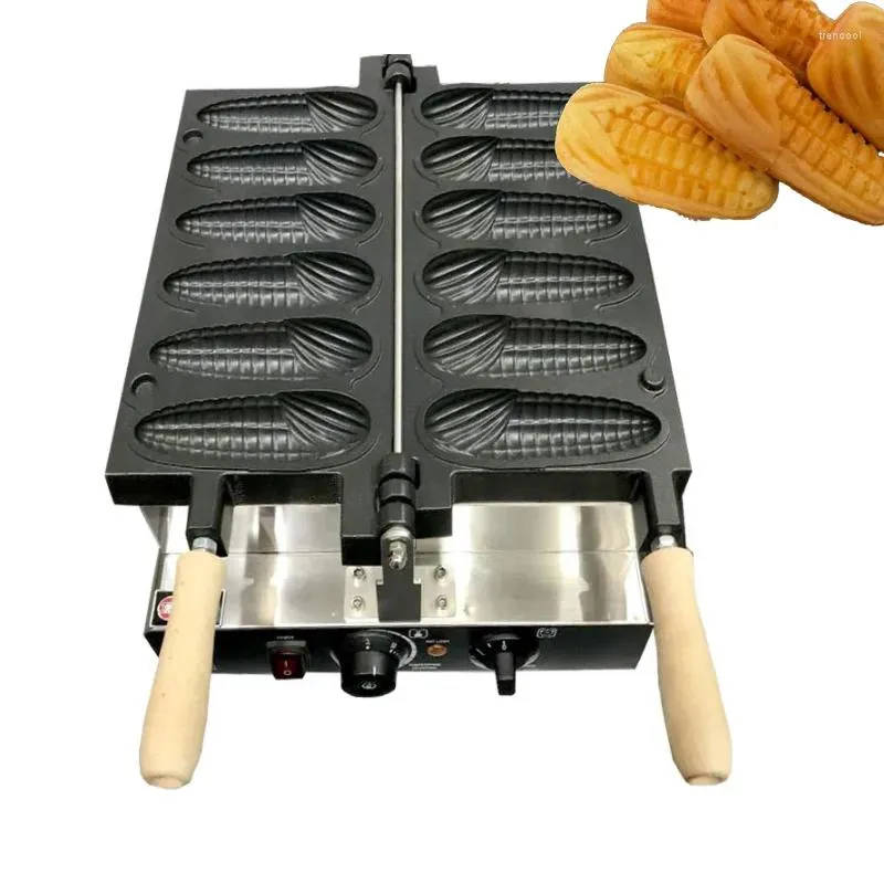 Brödtillverkare kommersiell elektrisk majsform Waffle Making Machine 6 PCS Stick Maker