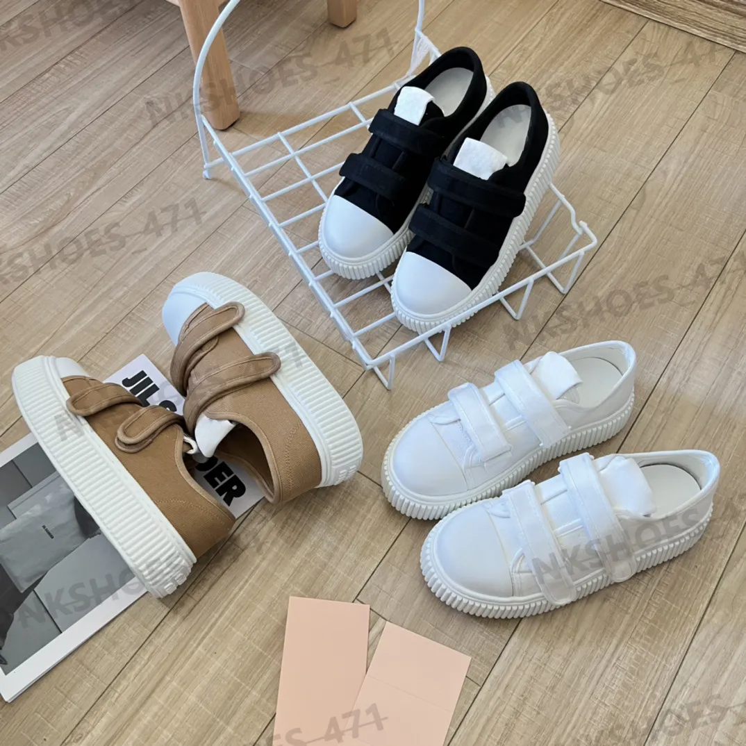 Designer Casual Chaussures Classique Femmes Toile Chaussures Mode Triple Noir Blanc Marron Marque De Luxe Baskets Confortables Polyvalentes À Lacets Chaussures À Plateforme Extérieure