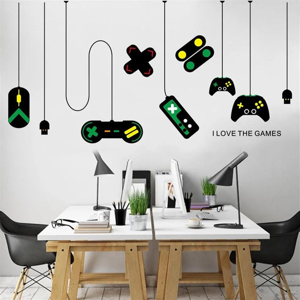 Etiqueta do punho do jogo casa decalque cartazes pvc mural vídeo game adesivo decoração do quarto gamer js22273e