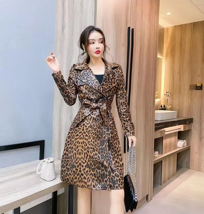 Leopard spring coat sale