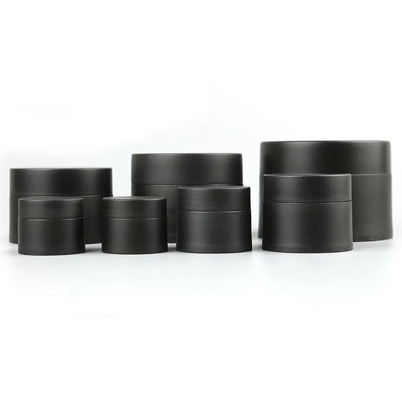 3G 5G 10G 15G 30G 50G 80g Frosted Black Cream Burs Bottles Pot Container Plastic Bottle Makeup Ansiktsburk Npull