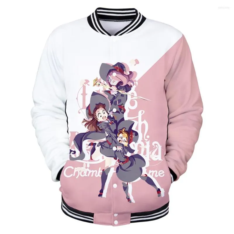 Giacche da uomo WAMNI Giacca da baseball Little Witch Academia Stampa anime Top oversize Abbigliamento Moda unisex Harajuku