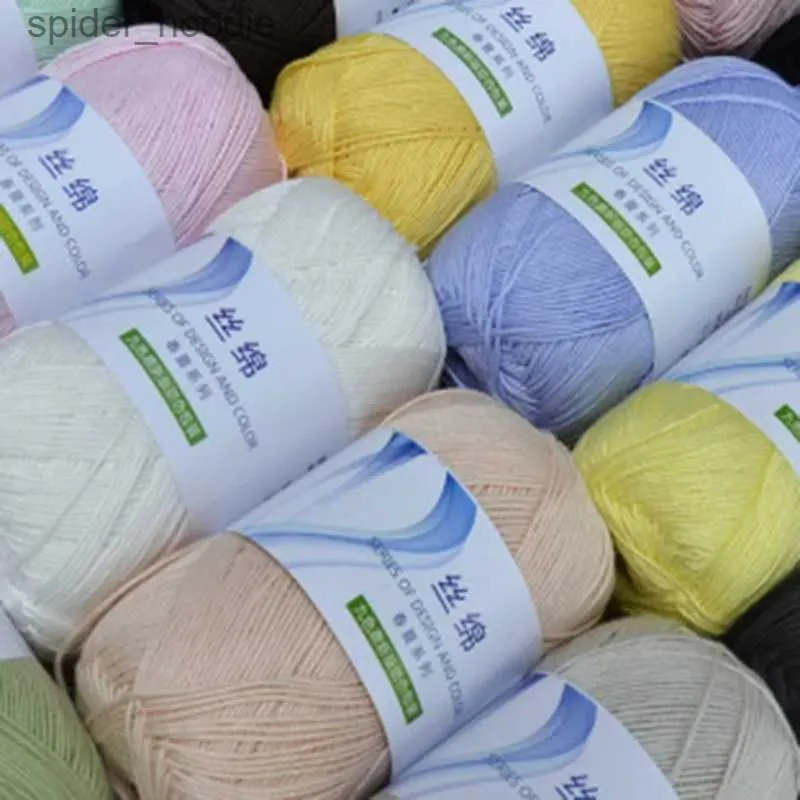 Yarn 10Ball High Quality Soft And Smooth Natural Silk Cotton Hand Woven Yarn Baby Cotton Crochet Knitted Cotton Yarn L231130