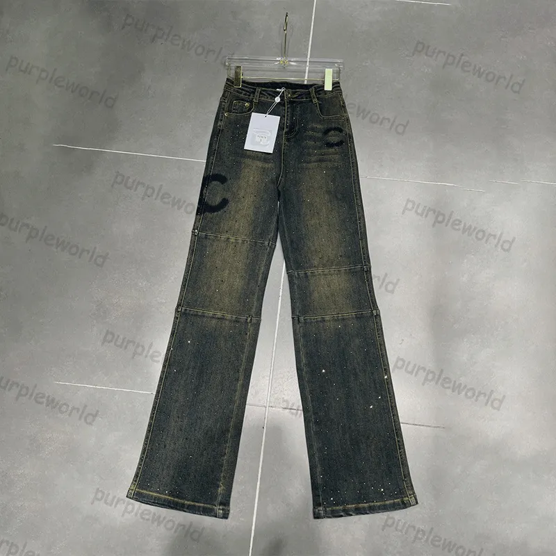 Designer Jeans Womens Denim Pants Letter Straight Leg Pants High Waisted Fashion Jeans Pants