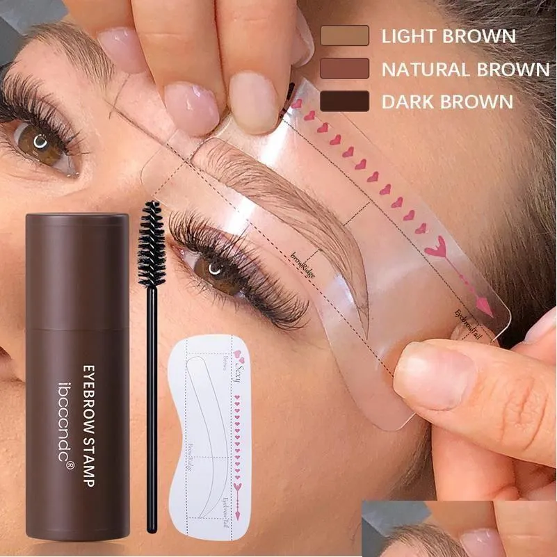 Eyebrow Enhancers Eyebrow Enhancers Ibcccndc Stamp Enhancer Luxury Makeup Eyeliner Tattoo Contouring Eye Brow Powder Brown Color Soft Dh35B