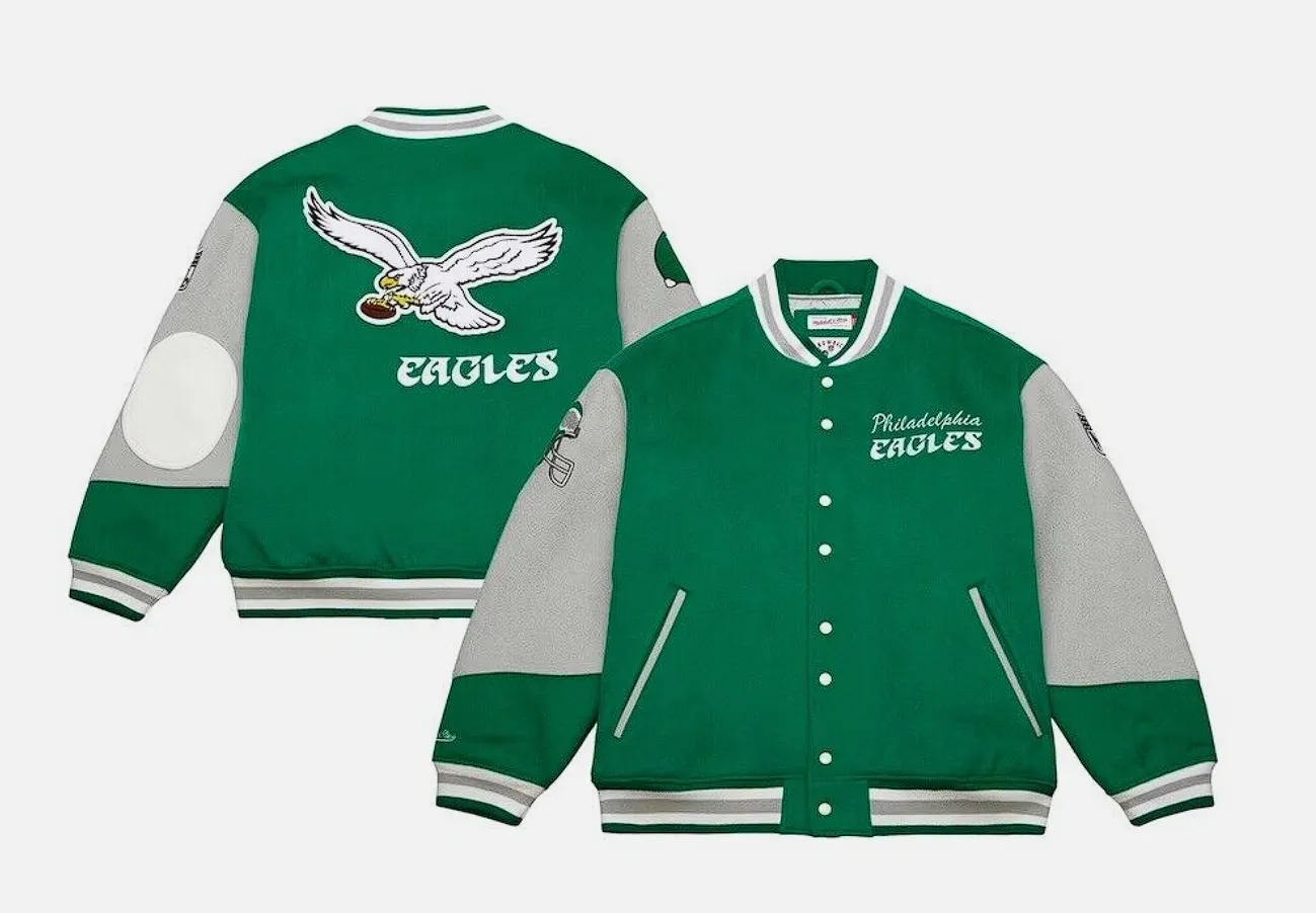 NFL EAGLES 3段ロゴプリントパーカー ×ヴィンテージ バイカラー