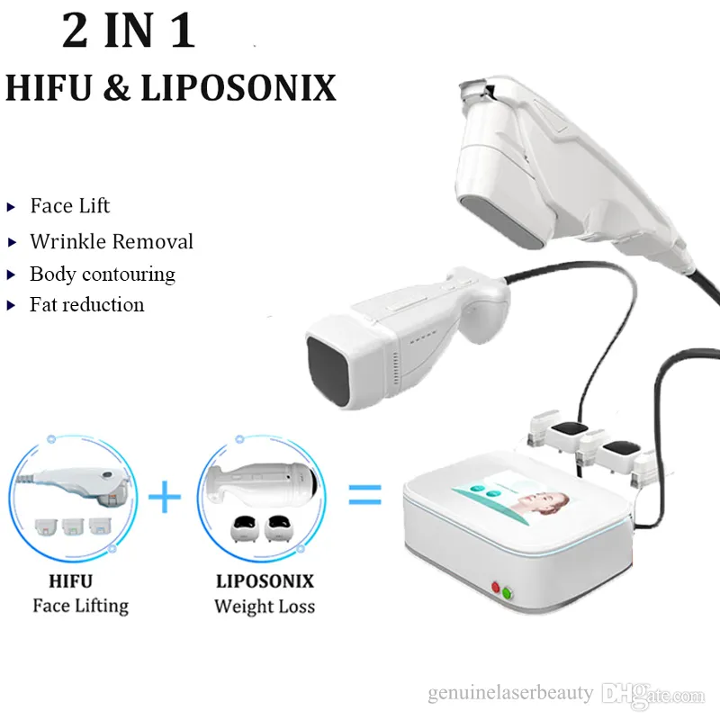 Smas hifu liposonix beauty machine fat loss equipment ultrasonic face lifting tightening ultrasound body sculpting system 2 handle