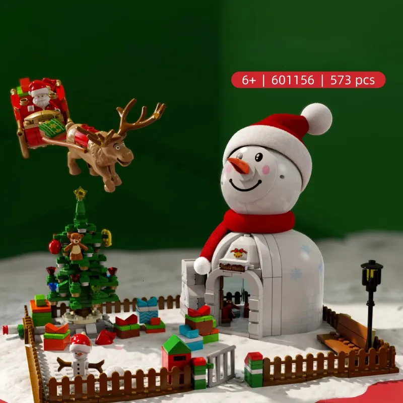 Christmas Toy Supplies Snowman House DIY Brick Set for Concentration ...