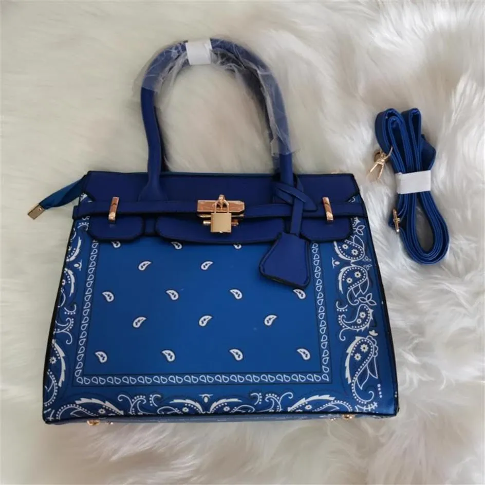 Borse da sera Bandana Stampa Pu Tote Bag Top Borse da donna Crossbody Spalla Torebka Damska Sacs A Bandouliere Bolsos Para Muj220t