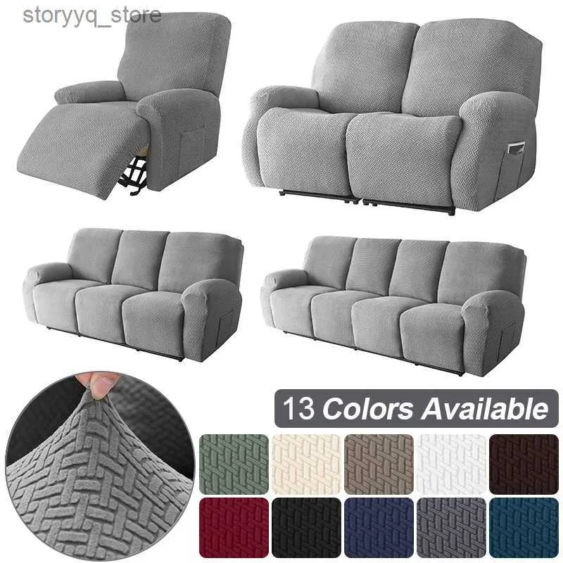 Stol täcker Elastic Recliner Sofa Cover Jacquard SlipCover Stol Sofa Protector Lazy Boy Release Armchair Stretch Couch Cover för vardagsrum Q231130