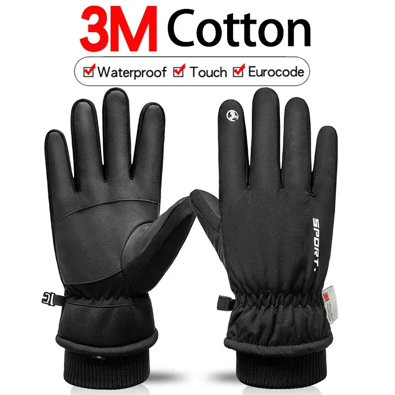 Guantes de esquí Otoño Invierno Hombres Mujeres Guantes Pantalla táctil Guantes impermeables a prueba de viento Deportes al aire libre Cálido Ciclismo Nieve Guantes de esquí Dedo completo 231124