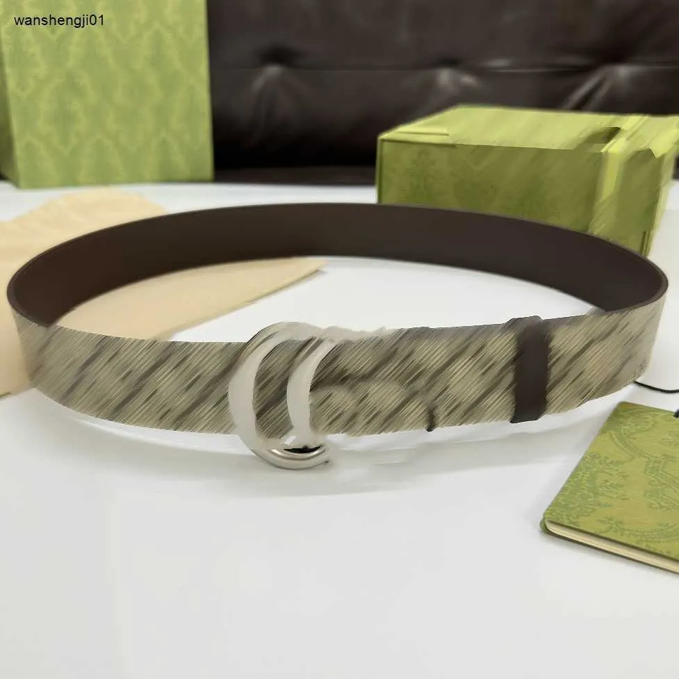 Mens Designer Belt with G Buckle Fashion Leather Belt, Wide 4cm