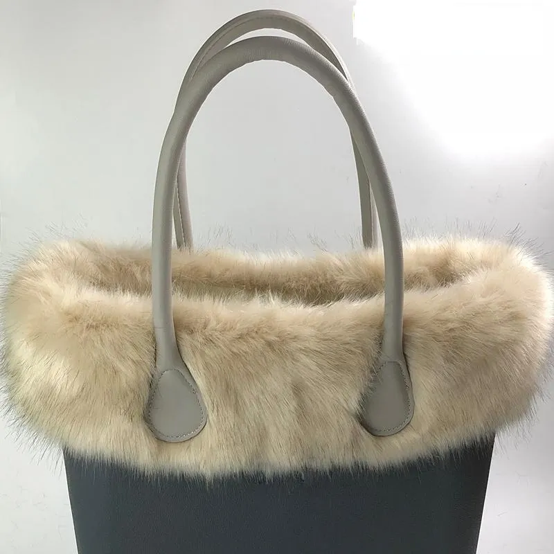 이브닝 가방 플러시 트림 O 백 열 장식 모피 Fit Classic Big Mini Obag 여성 수제 벤딩