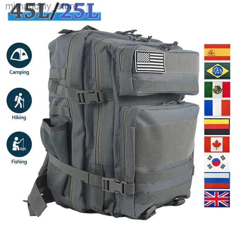 屋外バッグ屋外25L/45Lキャンプバックパック女性男性迷彩戦術旅行バッグ900dオックスフォード布登山ハイキングリュックサックQ231130