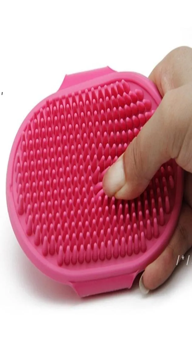 Nya skönhetsverktyg Dog Bath Silicone Pet Spa Shampoo Massage Brush Dusch Hårborttagning Kam för husdjur Rengöring av Grooming Tool EWA44941052098
