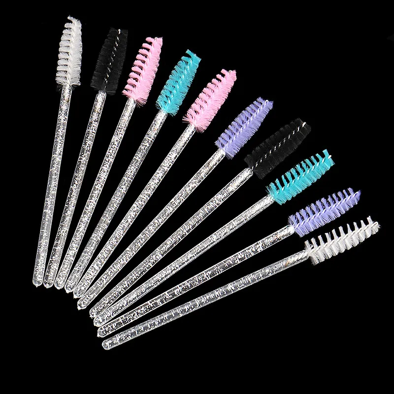 Tige de cristal Pinceaux à cils Pinceaux de maquillage Baguettes de mascara jetables Applicateur Spoolers Cils Brosse cosmétique Outils de maquillage Cils