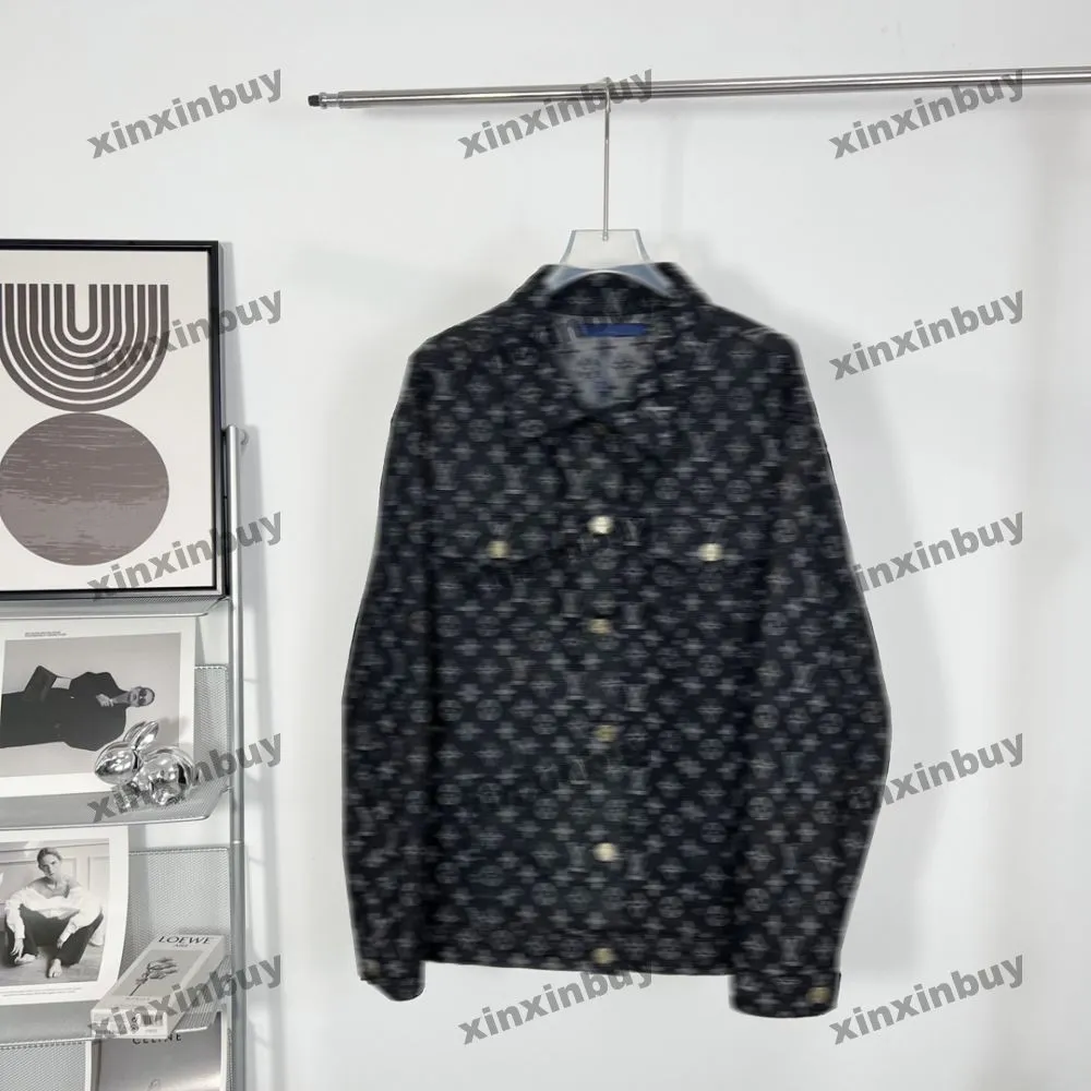 Xinxinbuy Мужское дизайнерское пальто Джинсовая куртка Женская вышивка буквами 1854 с длинным рукавом женская черная хаки серая S-2XL