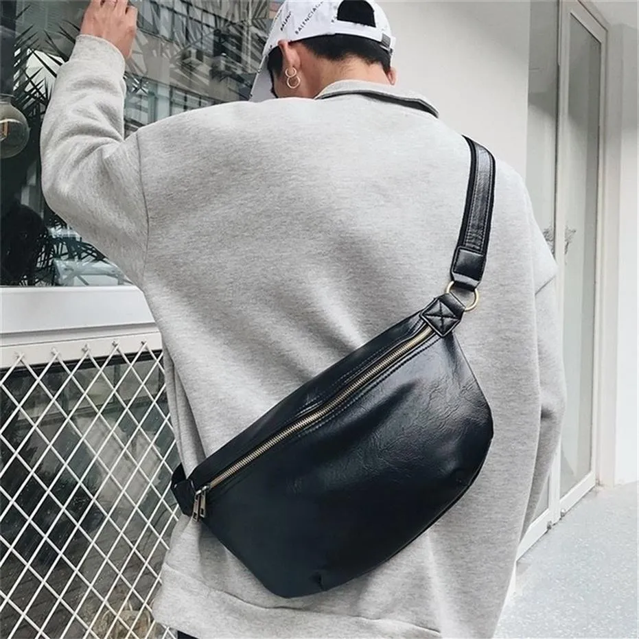 Grand sac de taille pour hommes marque de luxe en cuir concepteur épaule bandoulière poitrine sacs mâle décontracté Bum banane voyage Fanny Pack 220218232D