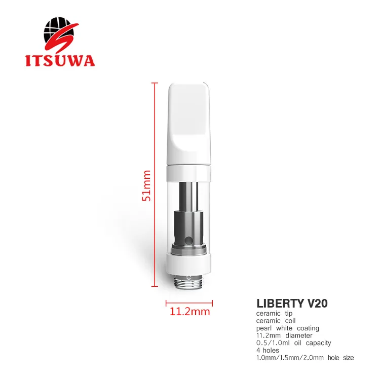 Itsuwa Amigo Liberty V20 0,5 ml vape-cartridges Druk op Drip Gesloten systeem Keramische tank