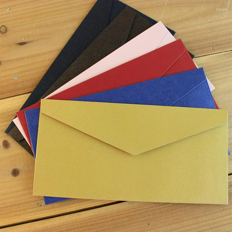 Geschenkwikkeling 10 stks Western Style Vintage Kraft Paper Envelope Business Uitnodiging Decoratieve grote kleur Rood