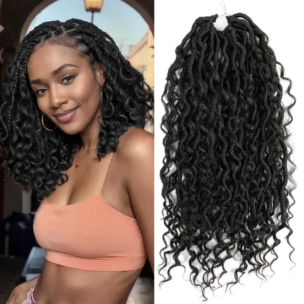 Boho Goddess Locs Crochet Hair Faux Locs Synthetic Extensions with ...