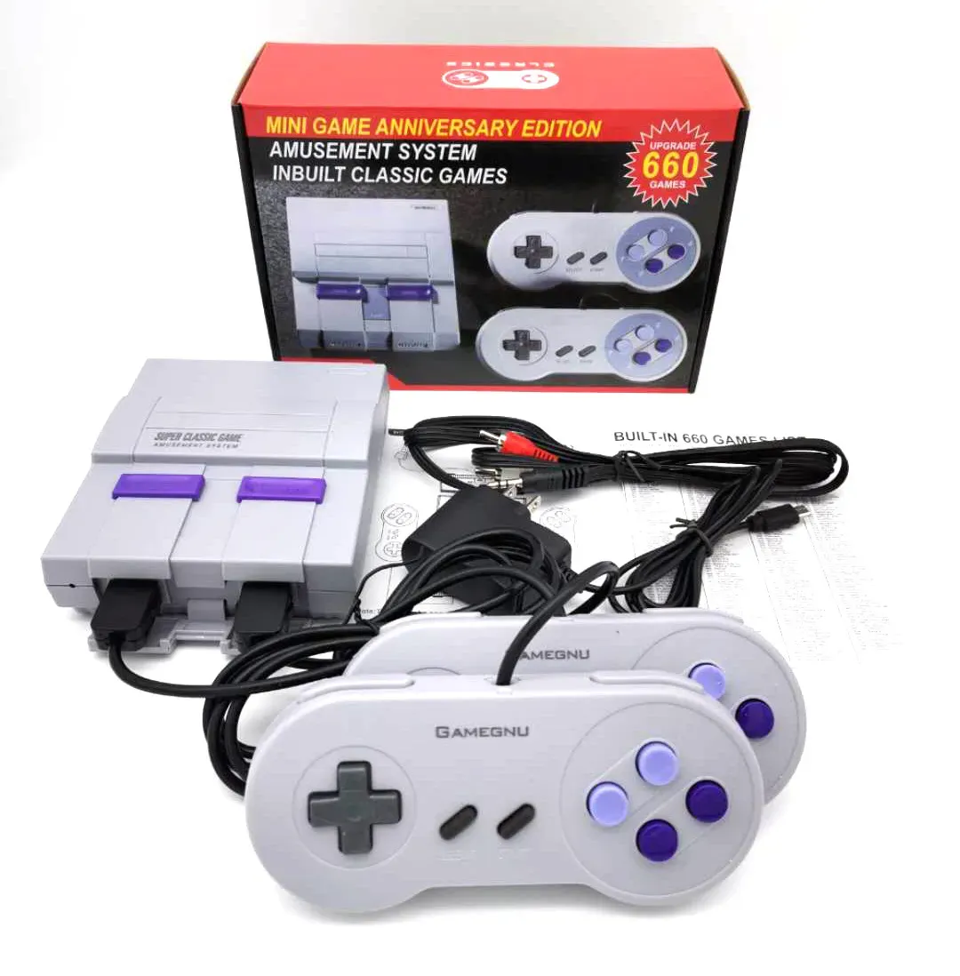 Super Classic SFC TV Handheld Mini Joueurs de jeux portables Consoles Système de divertissement pour 660 NES SNES Console de jeux par expédition maritime LL