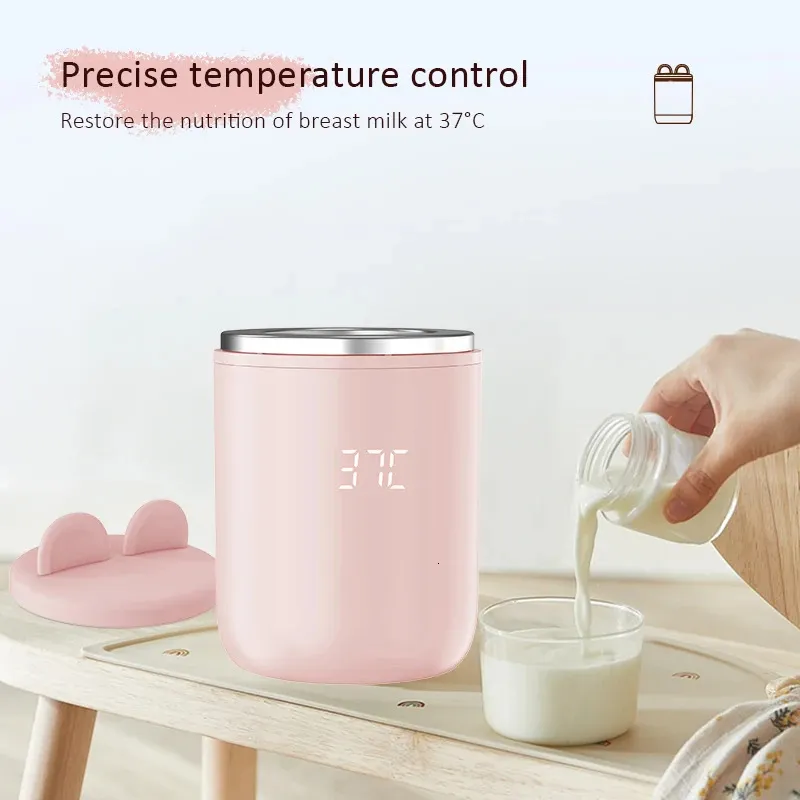 Calentador de biberones portátil para viajes, calentador de leche portátil  inalámbrico para bebés, para llevar, temperatura constante, recargable