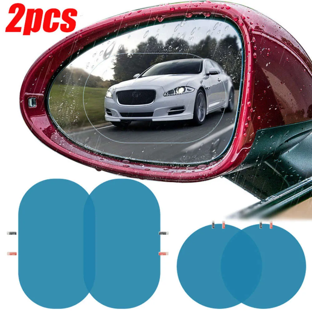 Film imperméable pour rétroviseur de voiture, 2 pièces, autocollants de protection Anti-buée, autocollants transparents pour rétroviseur, accessoires automobiles