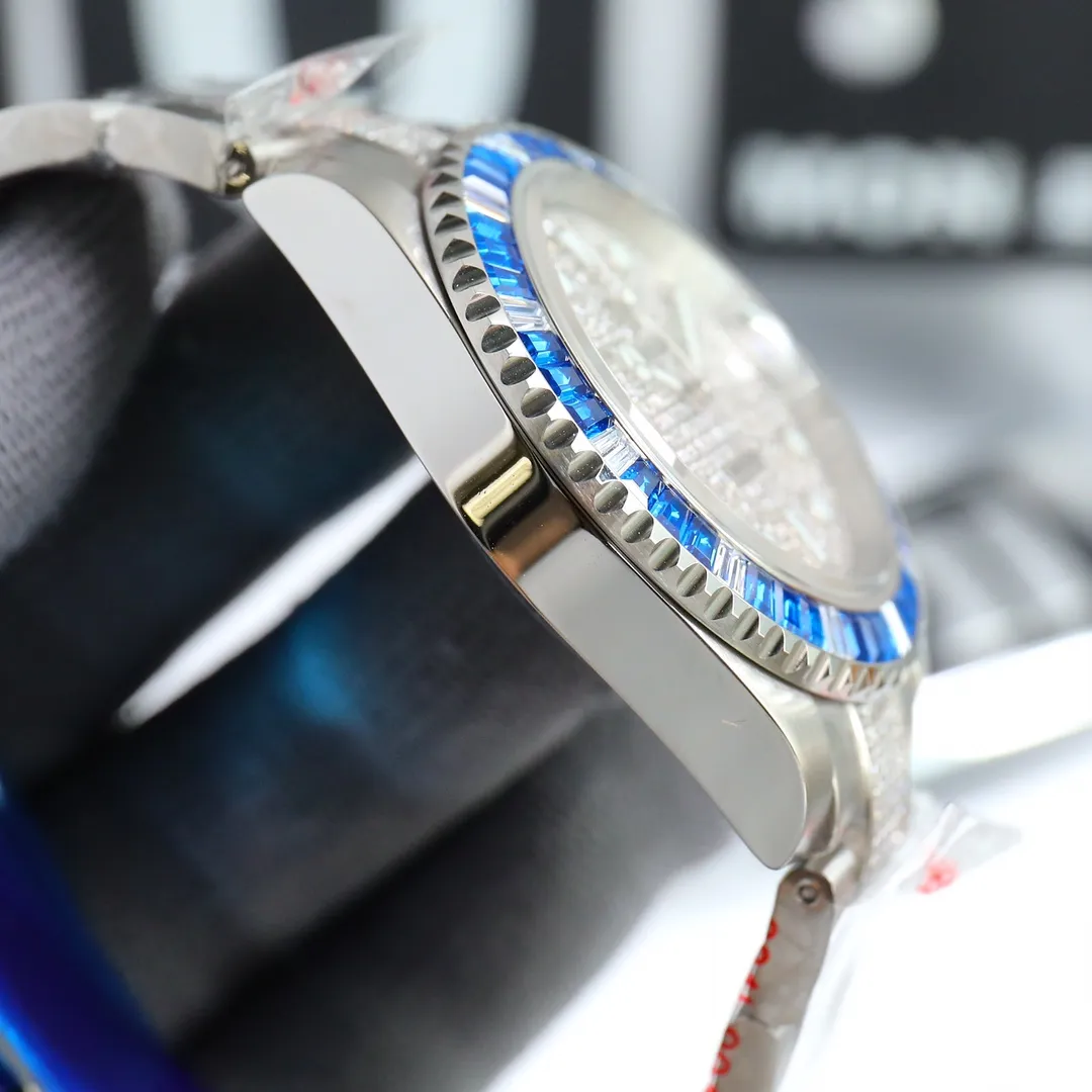 Montre de Luxe Swarovski Diamond Watch Luxury Watchs 42mm 8215自動機械式運動スチールメンズウォッチ腕時計