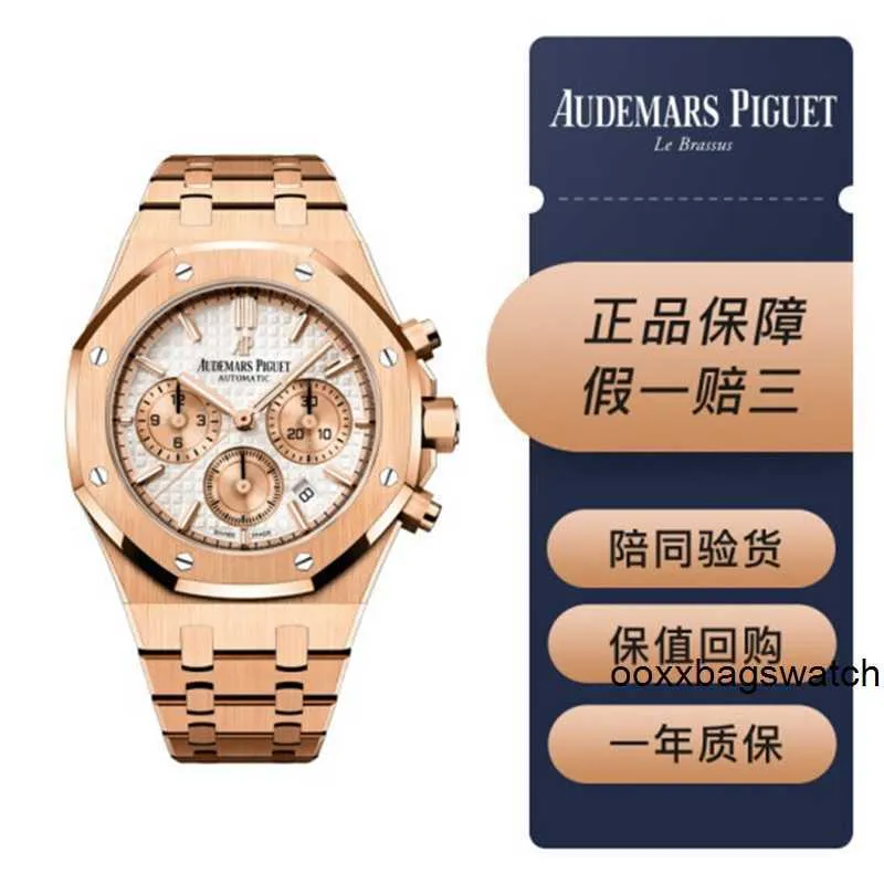 Authentic Watches Online Audemar Pigue Royal Oak Series 26315OR Rose Gold White dial Men s and Women s Unisex Fashion Leisure Business Sports