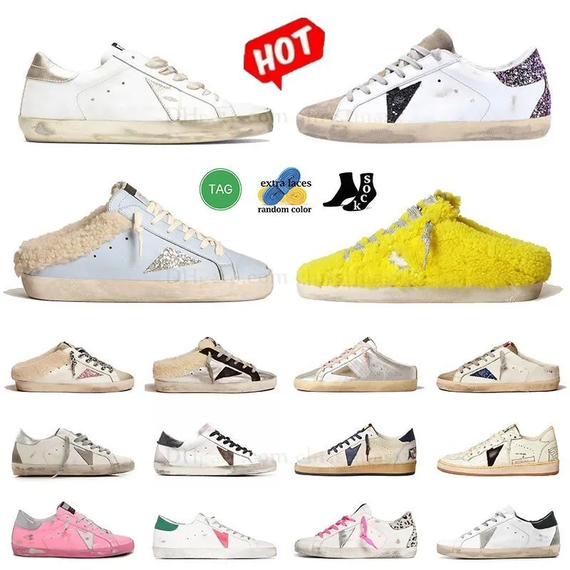 päls smutsig designer sneaker casual skor hög topp rosa gyllene mid-stjärna hi stjärna svart vit läder silver sparkla tofflare superstjärnor glider platt loafers plattform