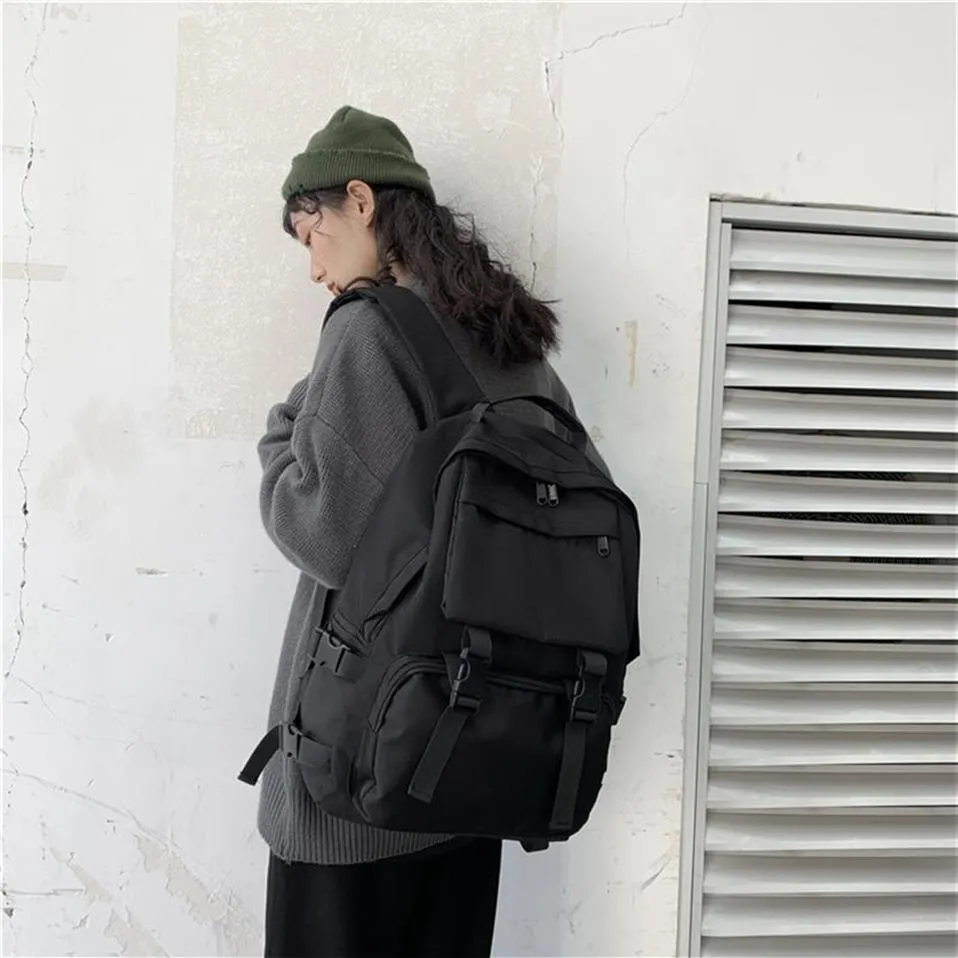 Sac à dos noir nouvelle tendance femme sac à dos mode femmes sac à dos étanche grand sac d'école adolescentes étudiant sacs à bandoulière 21261T