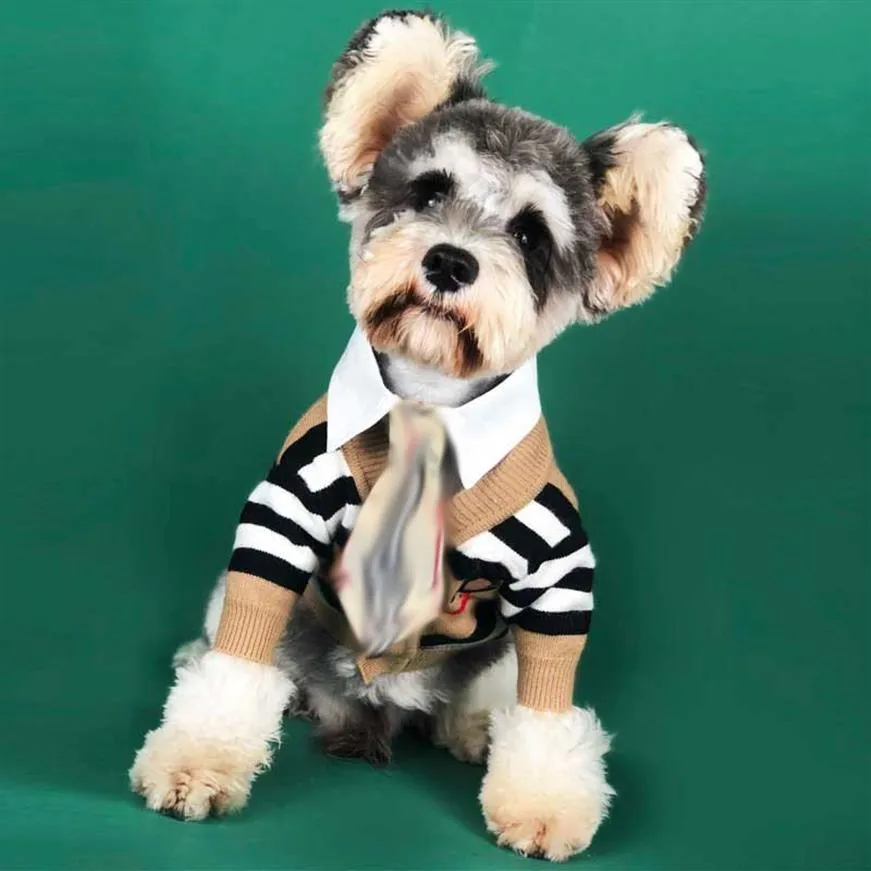 Listrado jaqueta para animais de estimação roupas clássico impresso design filhote de cachorro camisola vestuário schnauzer bulldog teddy roupas para cães coat1999