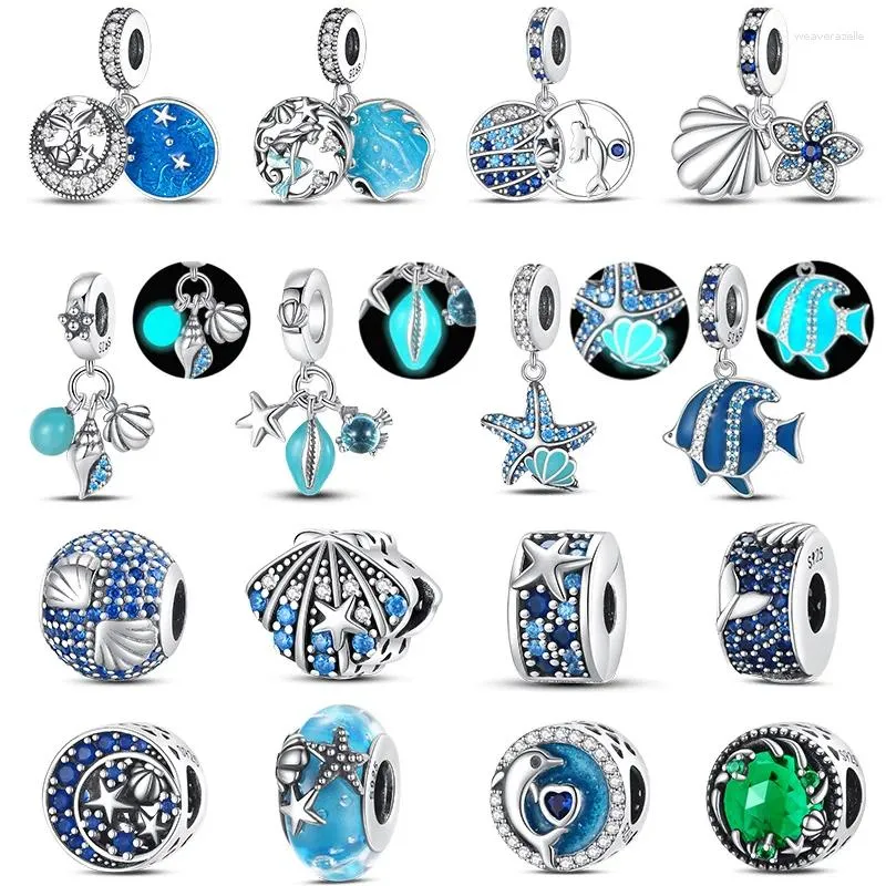 Loose Gemstones 925 Sterling Silver Ocean Mermaid Shell Charm Collection Beads For Original Bracelet Beautiful Birthday DIY Jewelry