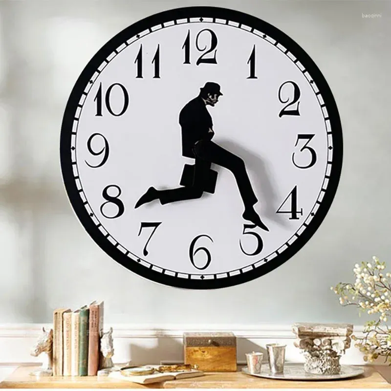 Horloges murales Ministère de Silly Walk Salon moderne Nouveauté Horloge Comédien Décor à la maison Drôle Marche Silencieux Quartz